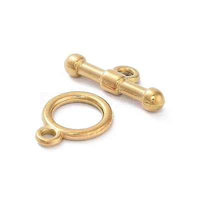 Ion Plating(IP) 304 Stainless Steel Ring Toggle Clasps X1-STAS-A092-09G-G-1