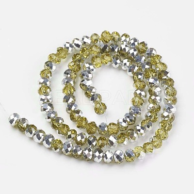 Electroplate Transparent Glass Beads Strands EGLA-A034-T3mm-M04-1