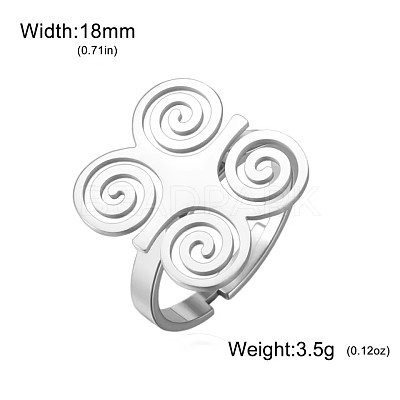 304 Stainless Steel Cuff Open Rings WGAE9D9-01-1