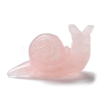 Natural Rose Quartz Carved Healing Snail Figurines G-K342-02B-1