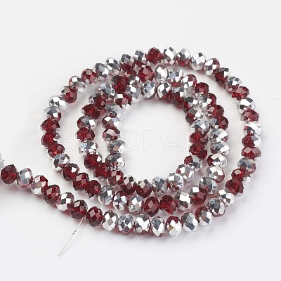Electroplate Transparent Glass Beads Strands EGLA-A034-T8mm-M02-1