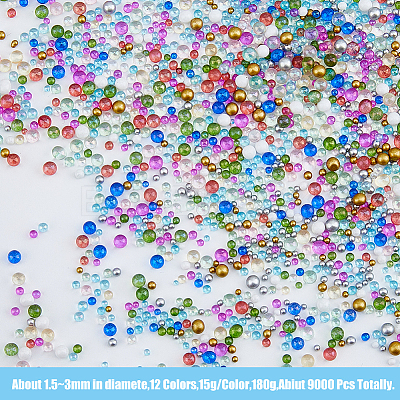 180G 12 Colors Bubble Beads GLAA-HY0001-21-1