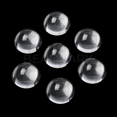 Transparent Half Round Glass Cabochons X-GGLA-R027-20mm-1