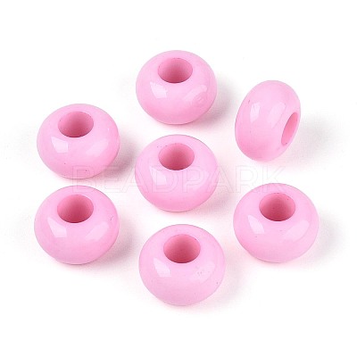 Opaque Acrylic European Large Hole Beads SACR-N019-03G-1