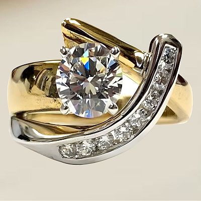 Brass Micro Pave Clear Cubic Zirconia Finger Rings FS-WG8456F-03-1