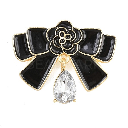 Bowknot & Teardrop Enamel Pins JEWB-B036-01G-1