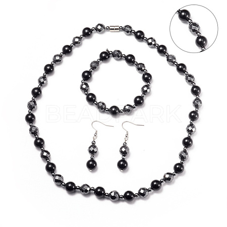 Necklaces & Stretch Bracelets & Dangle Earrings Jewelry Sets SJEW-I198-06P-1