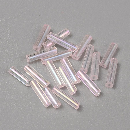 300Pcs Transparent Glass Round Bugle Beads GLAA-WH0015-74C-1