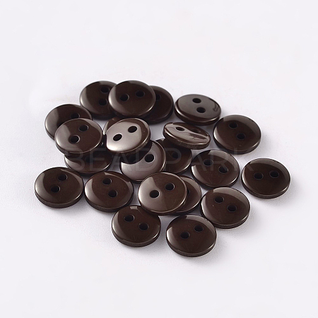 2-Hole Flat Round Resin Sewing Buttons for Costume Design BUTT-E119-36L-02-1