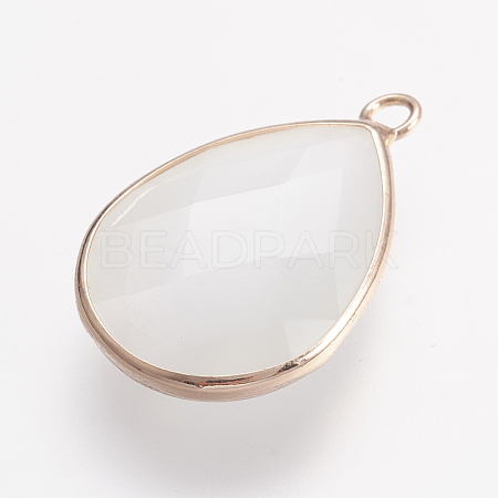 Brass Cat Eye Pendants X-GLAA-E400-01A-1