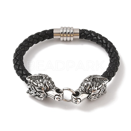 Braided Microfiber Leather Cord Bracelets BJEW-B096-19A-1
