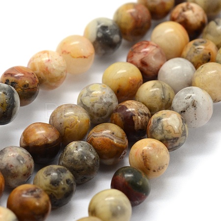 Natural Crazy Agate Beads Strands G-G763-10-6mm-1