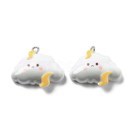 Weather Theme Opaque Resin Pendants RESI-R444-01B-1