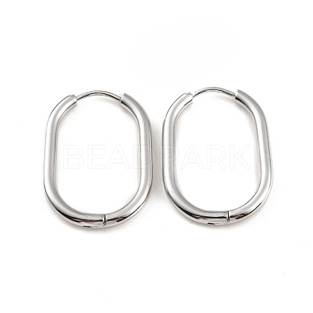 Non-Tarnish 304 Stainless Steel Oval Hoop Earrings EJEW-M218-02C-P-1