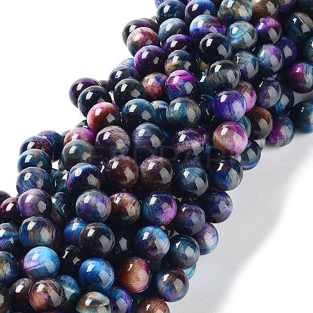 Natural Rainbow Tiger Eye Beads Strands G-NH0002-A01-C01-1