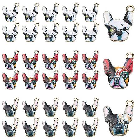 30Pcs 3 Colors Zinc Alloy Enamel Pendants ENAM-CJ0001-73-1