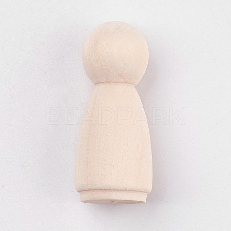 Unfinished Wood Female Peg Dolls People Bodies DIY-WH0059-10A-1