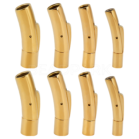 8Pcs 4 Styles Stainless Steel Bayonet Clasps STAS-DR0001-15G-1