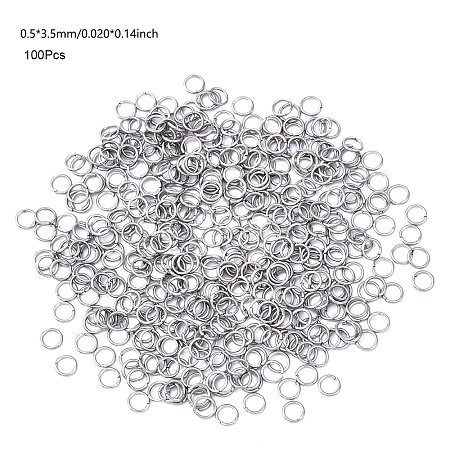 100Pcs 304 Stainless Steel Open Jump Rings STAS-YW0004-0.5x3-P-1