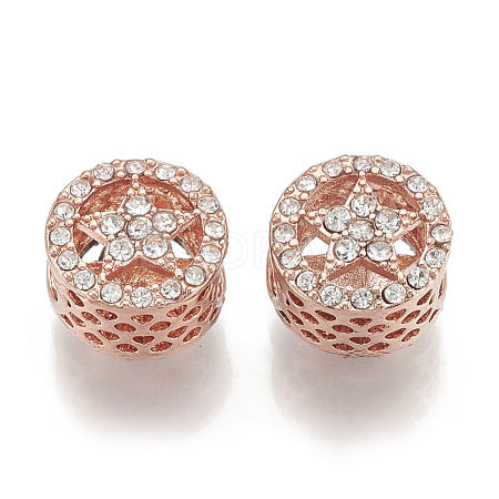 Alloy Rhinestone European Beads PALLOY-T048-05RG-02-1