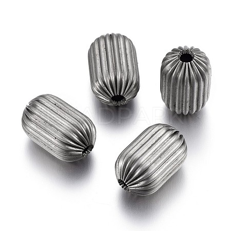 304 Stainless Steel Corrugated Beads X-STAS-P218-25-12mm-1
