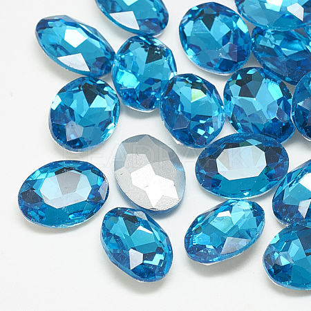 Pointed Back Glass Rhinestone Cabochons RGLA-T080-6x8mm-12-1