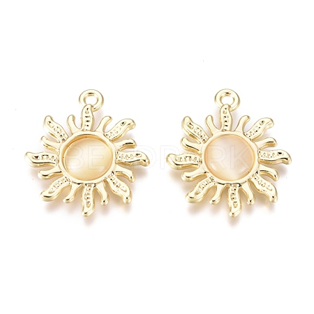 Alloy Cat Eye Pendants ENAM-R053-006B-1