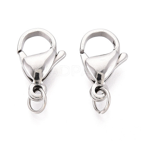 304 Stainless Steel Lobster Claw Clasps STAS-B166-01P-01-1