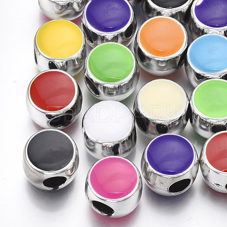 UV Plating Acrylic European Beads OACR-T005-105P-1