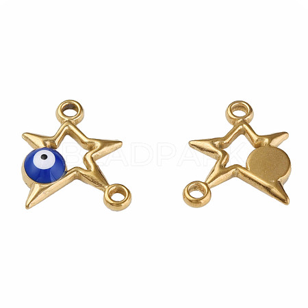 304 Stainless Steel Enamel Connector Charms STAS-N087-62-03G-1
