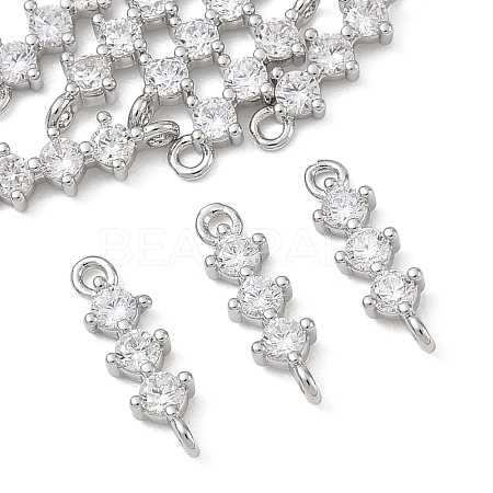 SHEGRACE Brass Pave Clear Cubic Zirconia Connector Charms XGRQ7H568-952P-1