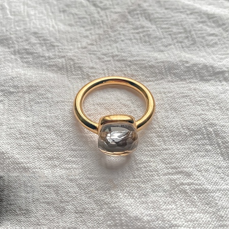 Square 304 Stainless Steel with Glass Finger Rings FS-WG8AAFA-14-1