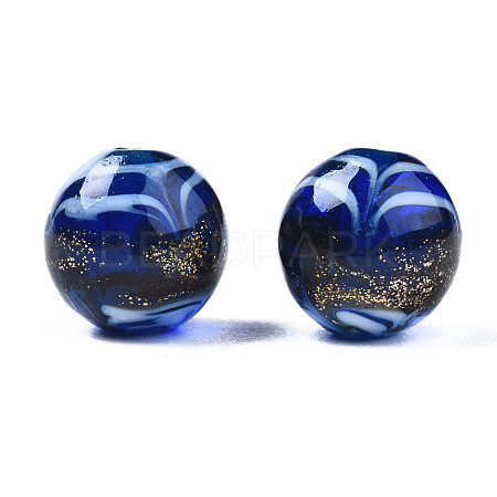 Handmade Gold Sand Lampwork Beads LAMP-N028-001D-1