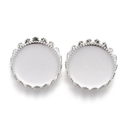 304 Stainless Steel Cabochon Settings STAS-P249-11S-1