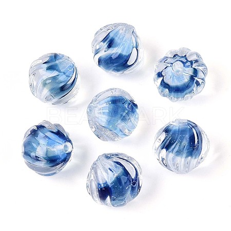 Textured Inner Flower Handmade Lampwork Beads LAMP-T024-07B-1