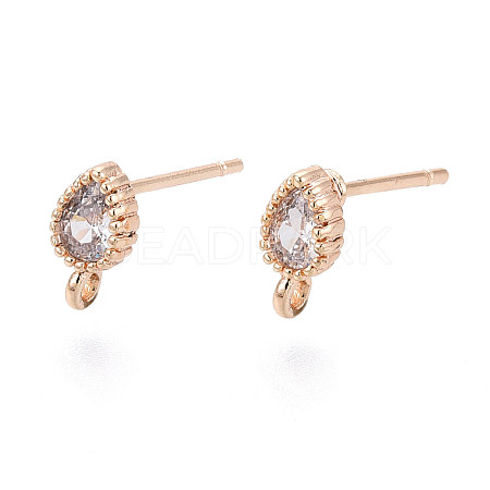 Brass Stud Earring Findings X-KK-Q750-032G-1