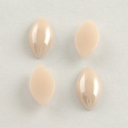 Pearlized Plated Opaque Glass Cabochons PORC-S779-7x14-13-1