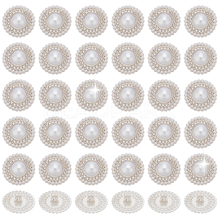 36Pcs 1-Hole Zinc Alloy Shank Buttons BUTT-AR0001-30-1