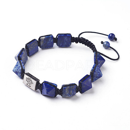 Natural Lapis Lazuli Braided Bead Bracelets BJEW-I273-J08-1