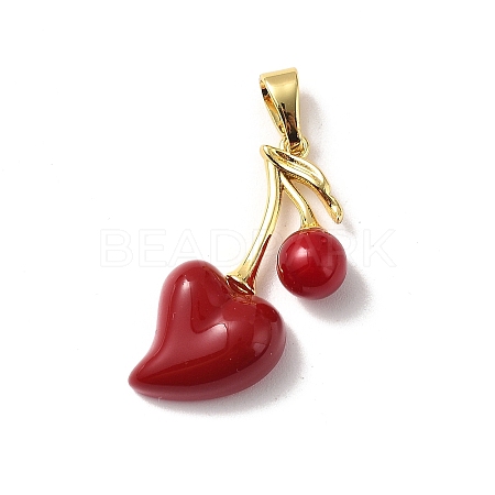 Brass Resin Pendants KK-D383-01G-02-1