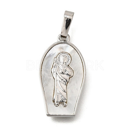 Brass Shell Pendants KK-D328-01P-E-1
