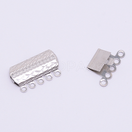316 Surgical Stainless Steel Box Clasps STAS-WH0009-04P-1