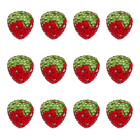 12Pcs Handmade Polymer Clay Rhinestone Beads CLAY-OC0001-07-1