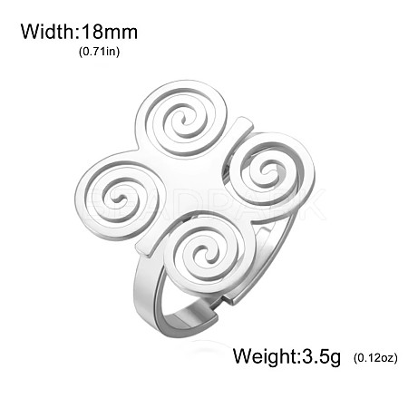 304 Stainless Steel Cuff Open Rings WGAE9D9-01-1