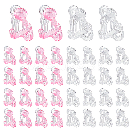 60Pcs 2 Colors Eco-friendly Plastic Clip-on Earring Findings KY-AR0001-46-1