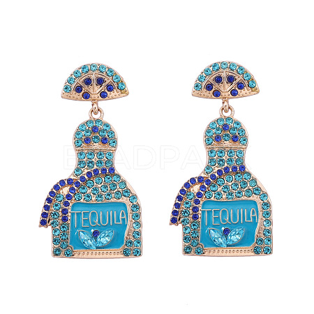Zinc Alloy Rhinestone Dangle Stud Earrings FS-WG8FD93-04-1
