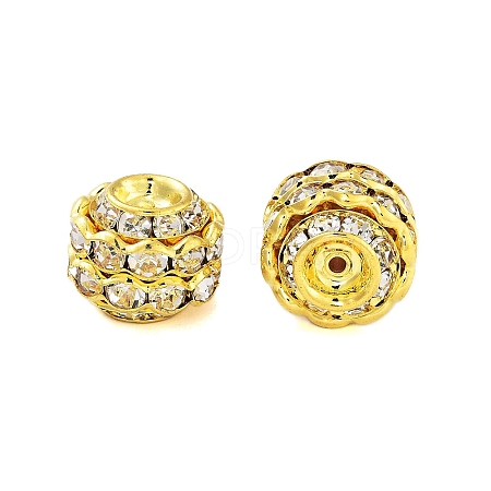 Rack Plating Brass Rhinestone Beads KK-S379-28G-1