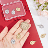 8Pcs 2 Colors Brass Pendants KK-BBC0013-01-3