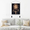 Polyester Woven Net/Web with Feather Pattern Wall Hanging Tapestry AJEW-M216-01C-1