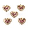 Brass Micro Pave Cubic Zirconia Pendants ZIRC-P092-040G-RS-1